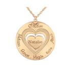 Personalized Mom With Child Names Around Heart Pendant Necklace