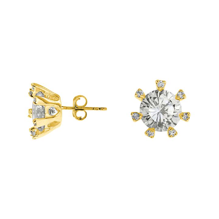 Cz By Kenneth Jay Lane Gold-tone Starburst Stud Earrings