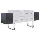 76-in. W 18-in. D Modern Plywood-veneer Vanity Base Set Only In White-dawn Grey