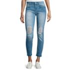 Indigo Rein Betran Rolled Cuff Destructed Skinny Jeans