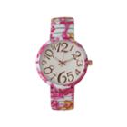 Olivia Pratt Womens Pink Yellow Floral Expansion Band Watch 25975pink Yellow