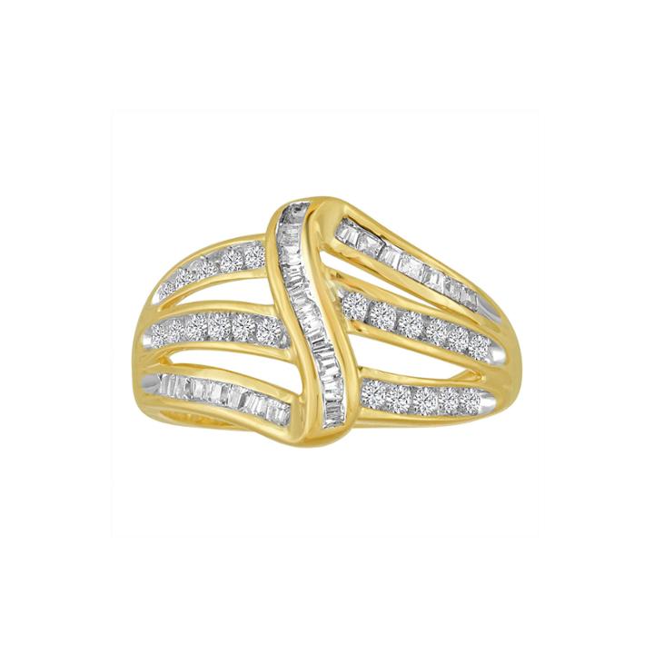 3/8 Ct. T.w. Diamond 10k Yellow Gold Bypass Ring