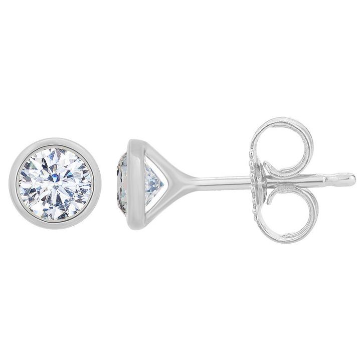 1/2 Ct. T.w. Genuine White Diamond 4.9mm Round Stud Earrings