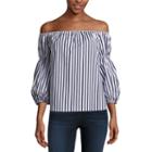 Belle + Sky Balloon Sleeve Off The Shoulder Top