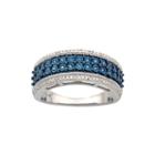 1/10 Ct. T.w. White & Color-enhanced Blue Diamond Ring