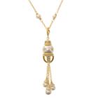 Telio! By Doris Panos Gold-tone Simulated Pearl Tassel Pendant Necklace