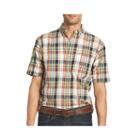 Izod Short-sleeve Saltwater Plaid Button-front Shirt