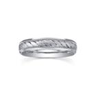 Personalized 4mm Comfort Fit Swirled Sterling Silver Wedding Band