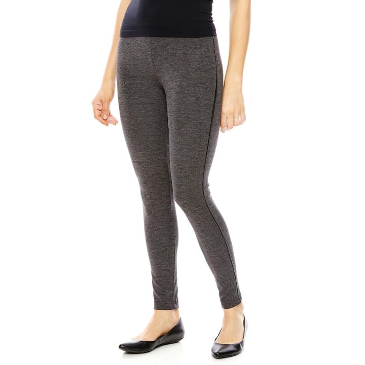 Mixit&trade; Faux-leather Side-stripe Ponte Leggings