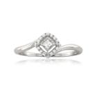 Womens 1/10 Ct. T.w. Princess White Diamond 10k Gold Engagement Ring