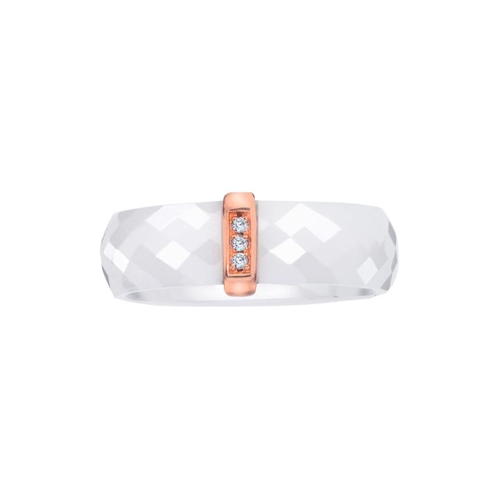 Diamond-accent White Ceramic Band