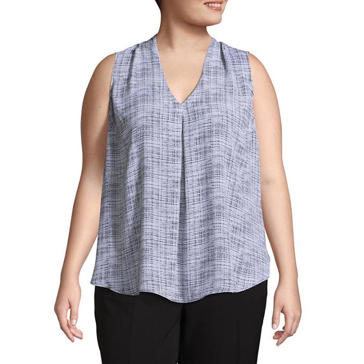 Worthington Pleated Front Tank Top - Plus