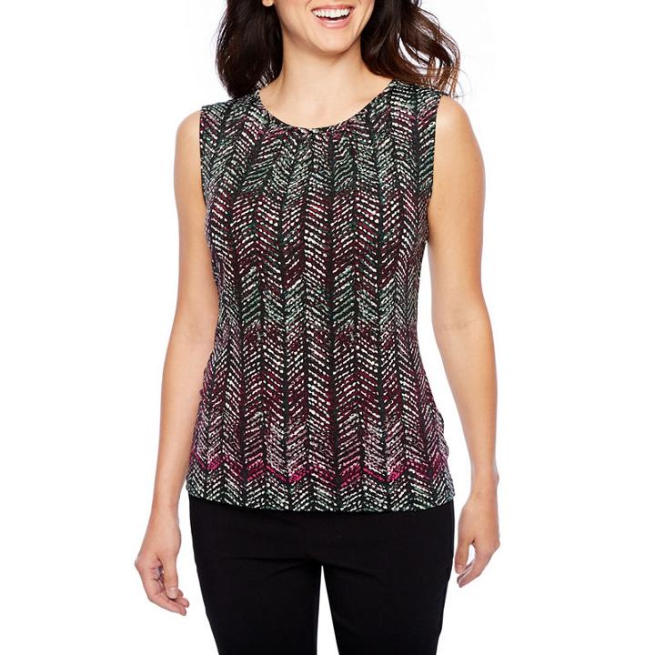 Chelsea Rose Sleeveless Jewel Neck Blouse