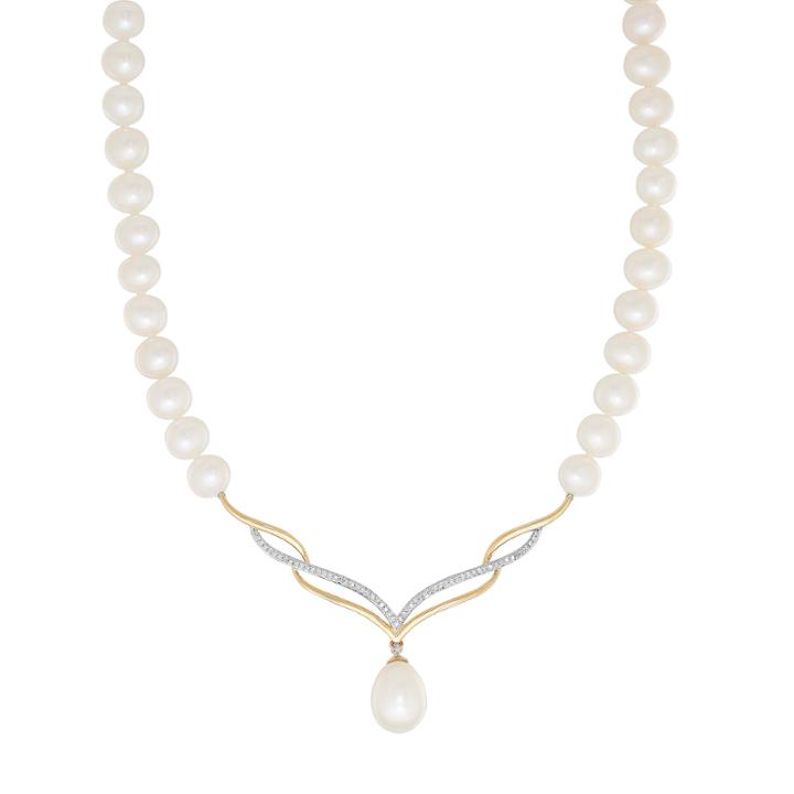 Sofia Womens 1/8 Ct. T.w. Yellow Pearl 10k Gold Pendant Necklace