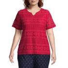 Alfred Dunner America's Cup Lace Tee- Plus