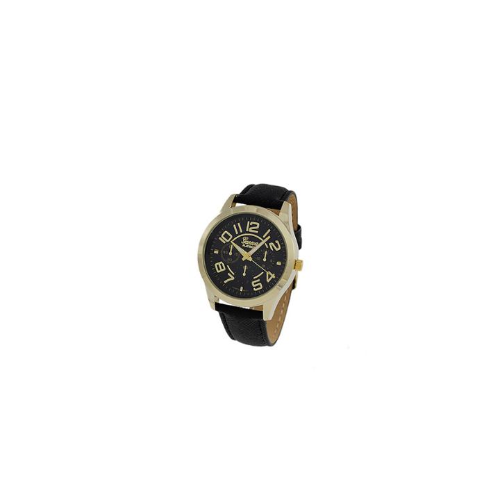 Geneva Platinum Womens Black Strap Watch-4658