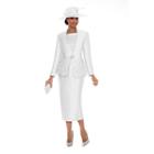 Giovanna Collection Women's Cut-out Detail Embellished 3-piece Skirt Suit- Plus