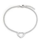 Made In Italy Stering Silver 10 Heart Station Ankle Bracelet