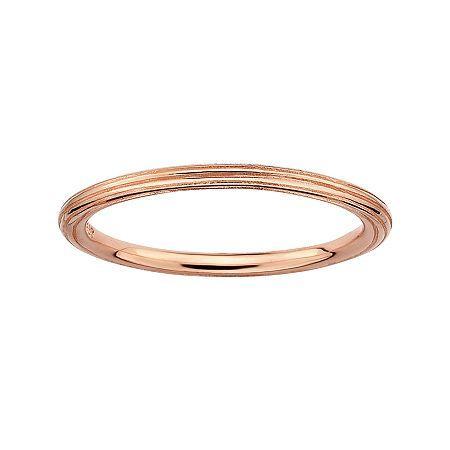 Personally Stackable 18k Rose Gold Over Sterling Silver Stackable 1.5mm Step-dow