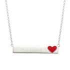 Personalized Sterling Silver Heart Emoji Name Necklace