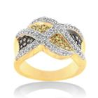 Womens 3/4 Ct. T.w. Color Enhanced White Diamond 14k Gold Crossover Ring