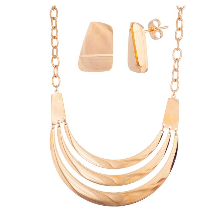 Rose Ip Stainless Steel 2-pc. Jewelry Set