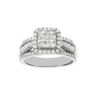 Lumastar 1 Ct. T.w. Diamond 14k White Gold Princess-cut Multi-top Bridal Ring