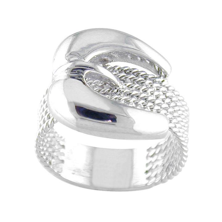 Silver-tone Buckle Ring