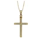 18k Yellow Gold Small Polished Cross Pendant Necklace