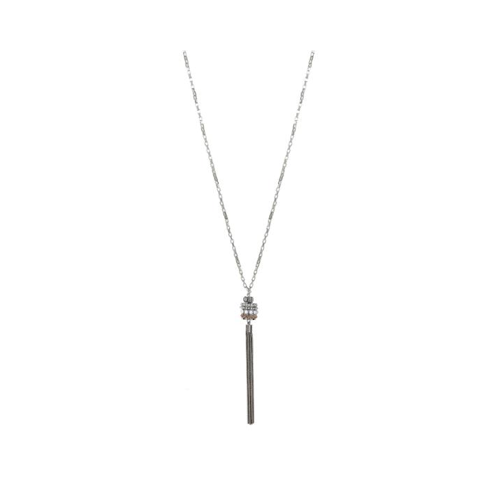 Bleu™ Tassel Fringe Silver-tone Pendant Necklace
