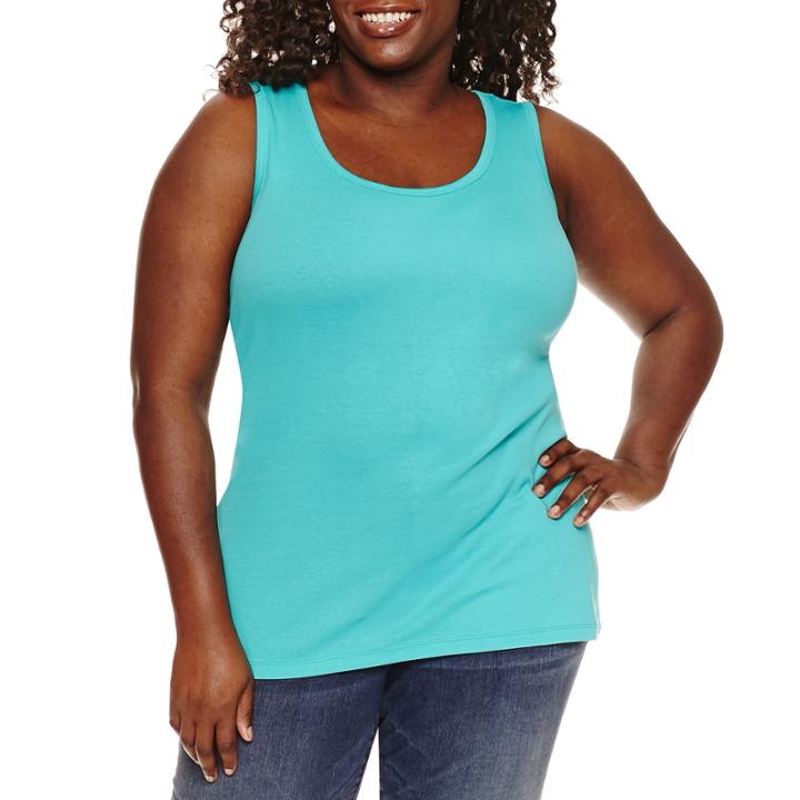 St. John's Bay Knit Tank Top-plus
