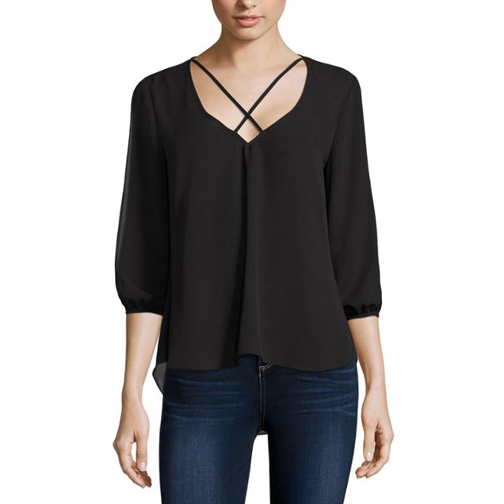 Decree Slit Sleeve Top -juniors