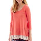 Arizona 3/4 Sleeve Lace Knit Hem Tunic