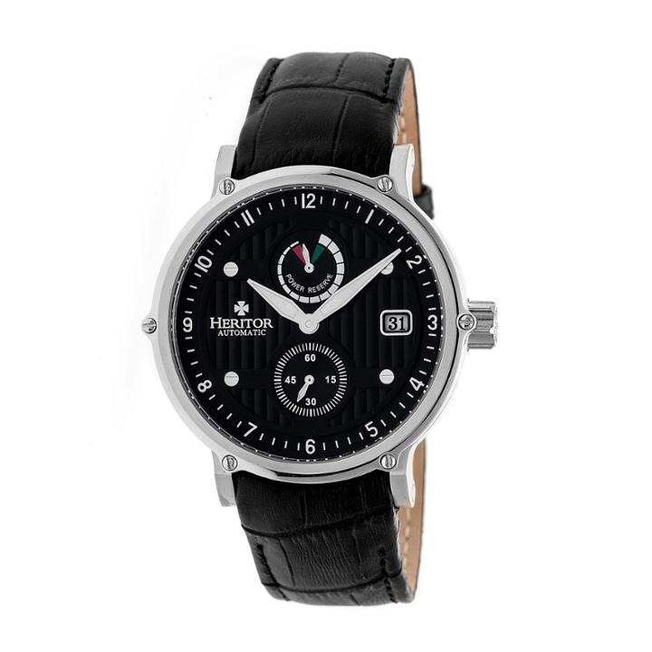 Heritor Leopold Mens Black Strap Watch-herhr4704