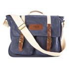 Personalized Waxed Canvas And Leather Messenger Bag