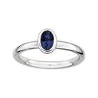 Personally Stackable Oval Lab-created Blue Sapphire Ring