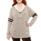 Long Sleeve Funnel Neck Pullover-juniors Plus