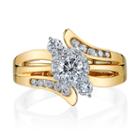 Sirena Womens 3/4 Ct. T.w. Round White Diamond 14k Gold Engagement Ring