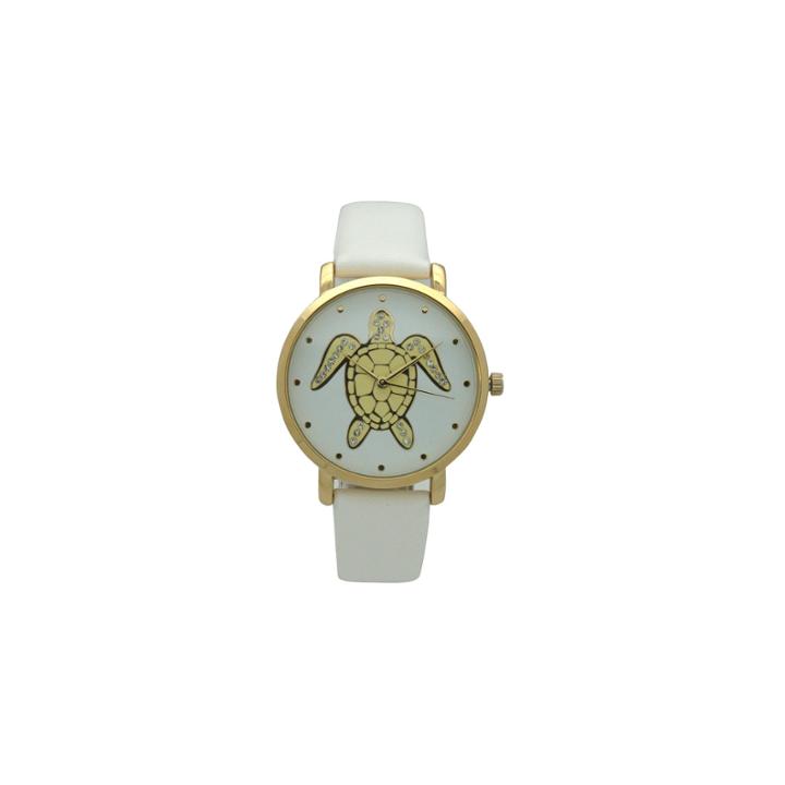 Olivia Pratt Pop Sea Turtle Womens White Smart Watch-a917404white
