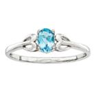 Womens Blue Topaz Blue Sterling Silver Delicate Ring