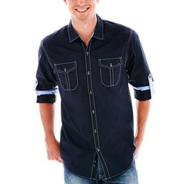 Michael Brandon Long-sleeve Solid Poplin Shirt