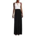 Melrose Sleeveless Keyhole-neck Ruched-waist Evening Gown - Petite