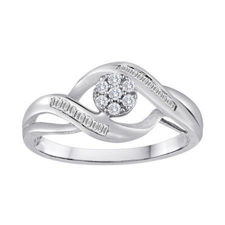 Diamond Blossom 1/5 Ct. T.w. Diamond 10k White Gold Cluster Ring