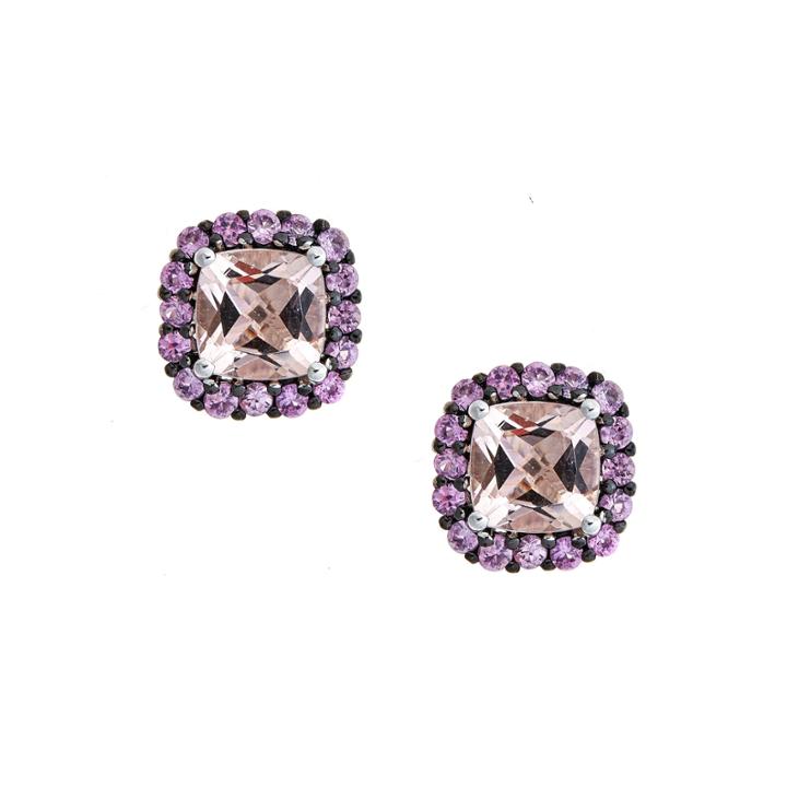 Limited Quantities Morganite 10k White Gold Stud Earrings