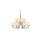Evette 9-light Chandelier In Chrome With Opal Glass