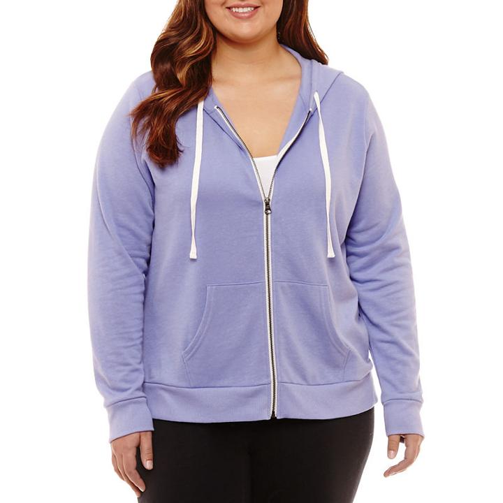 Flirtitude Long Sleeve Jersey Hoodie-juniors Plus