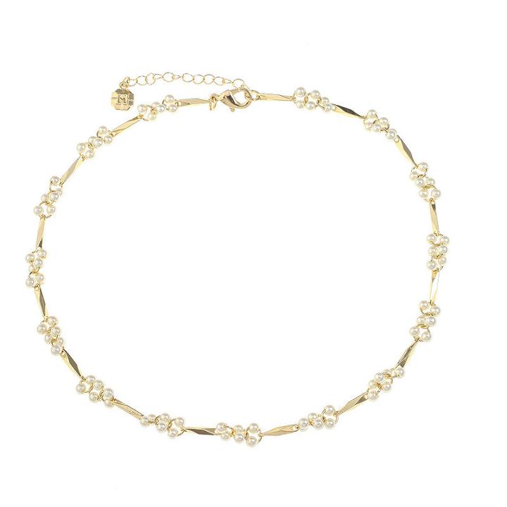 Monet Jewelry Womens White Simulated Pearls Collar Necklace