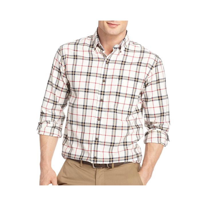 Izod Long-sleeve Plaid Oxford Sport Shirt