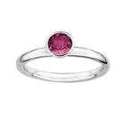 Personally Stackable Genuine Pink Tourmaline Sterling Silver Stackable Ring