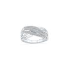 Womens 1/8 Ct. T.w. White Diamond Sterling Silver Crossover Ring